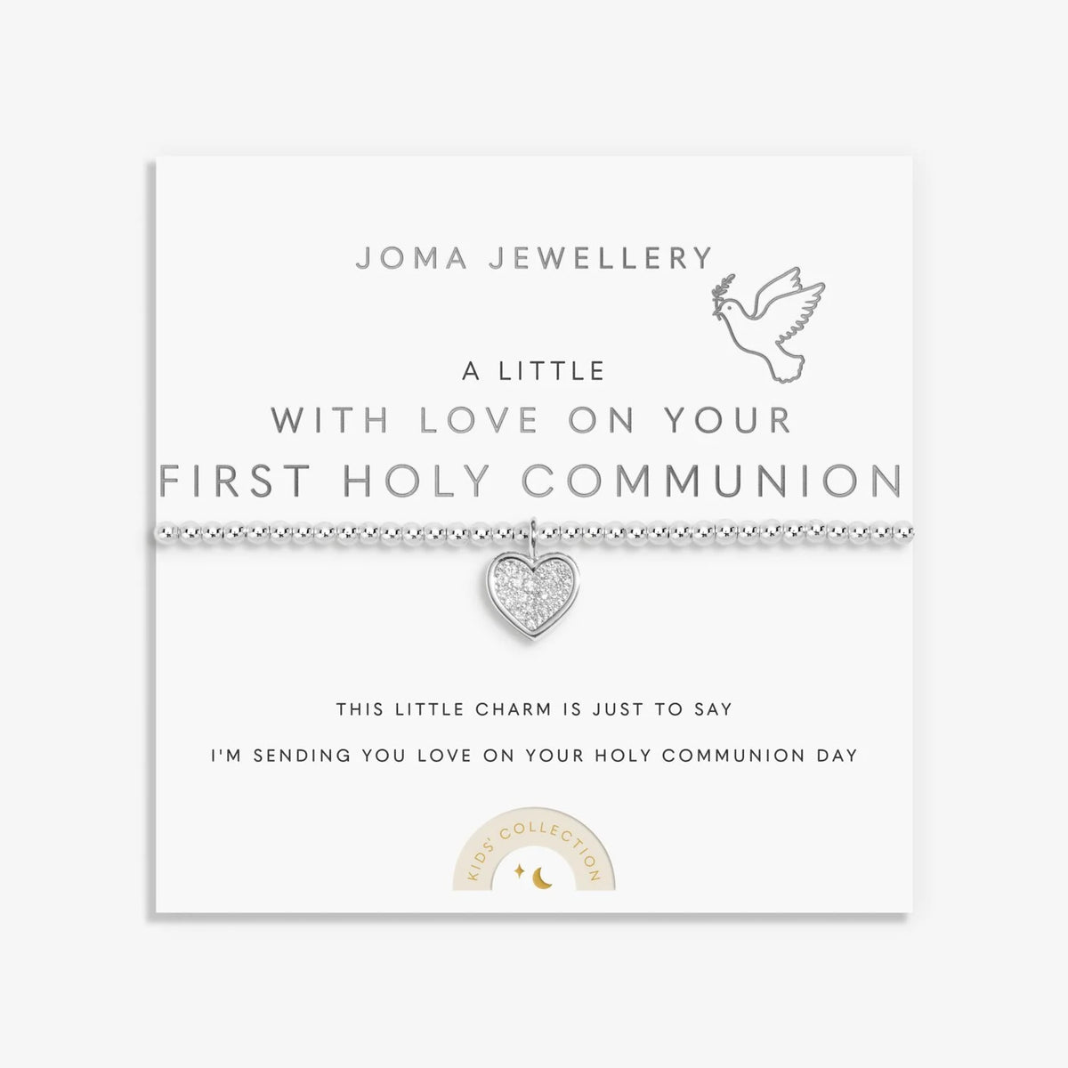 Joma Jewellery Kids' A Little With Love On Your First Holy Communion Silver Plated Bracelet