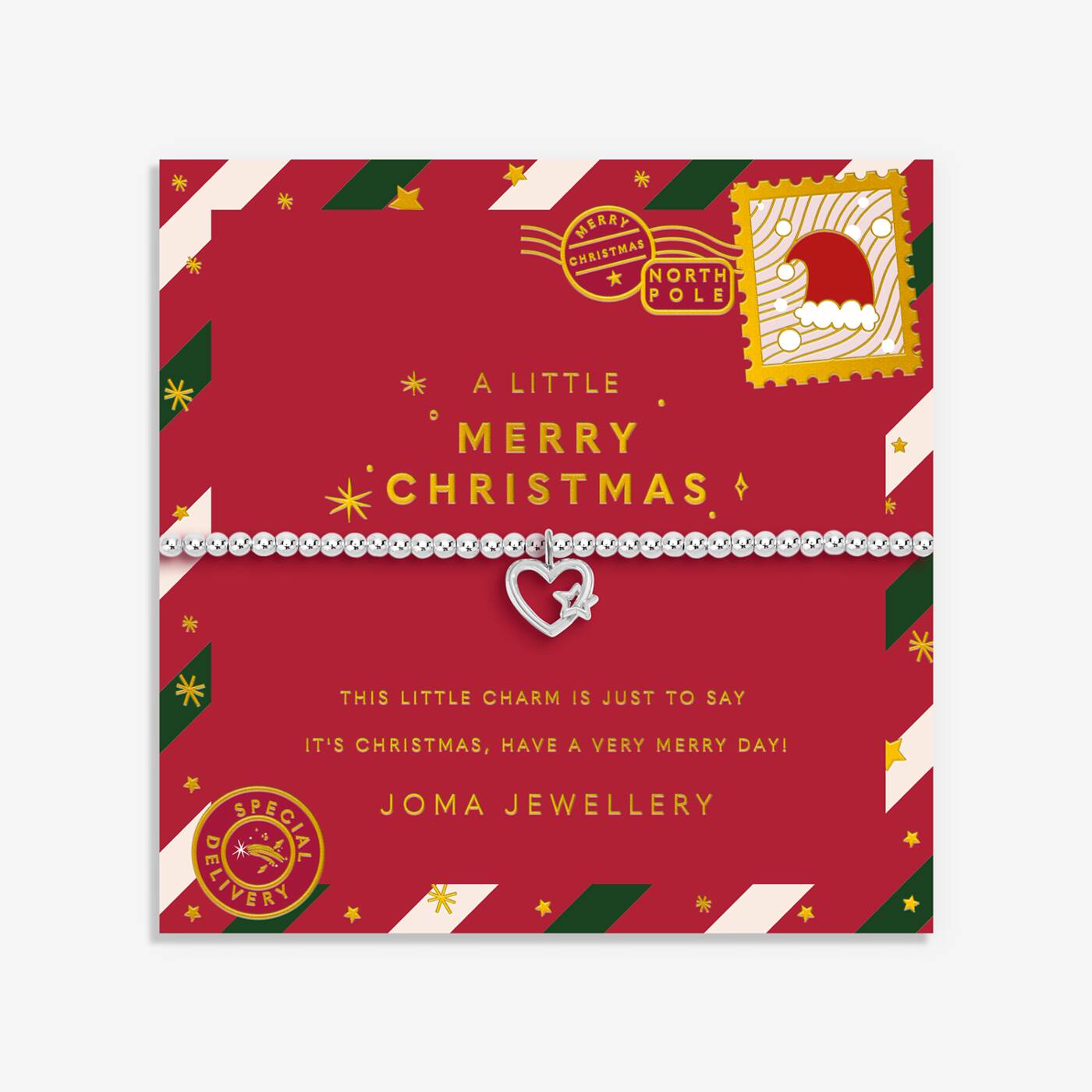 Joma Jewellery Kids' Christmas A Little Merry Christmas Silver Plated Bracelet