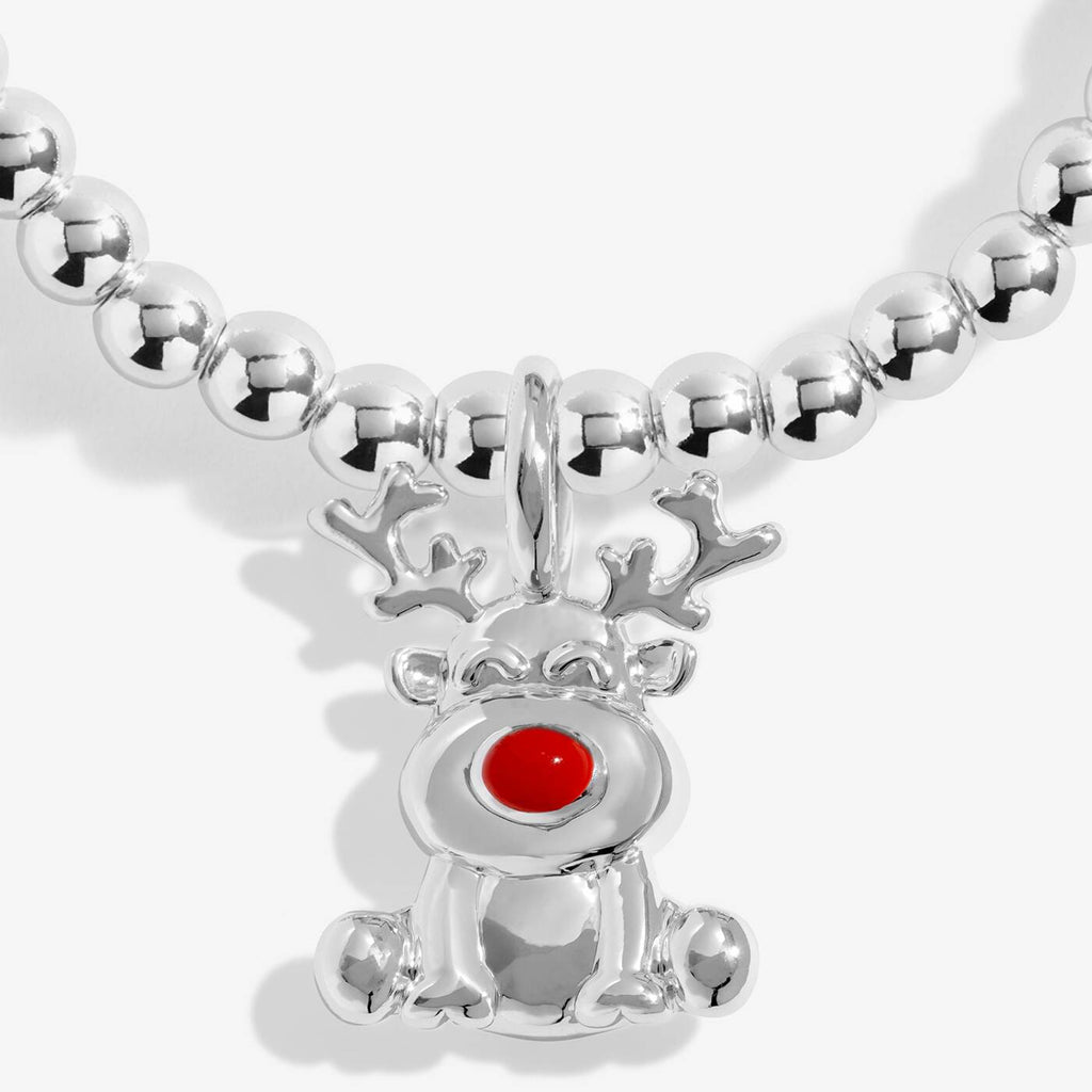 Joma Jewellery Kids' Christmas A Little Rudolph The Red Nosed Reindeer Silver Plated Bracelet