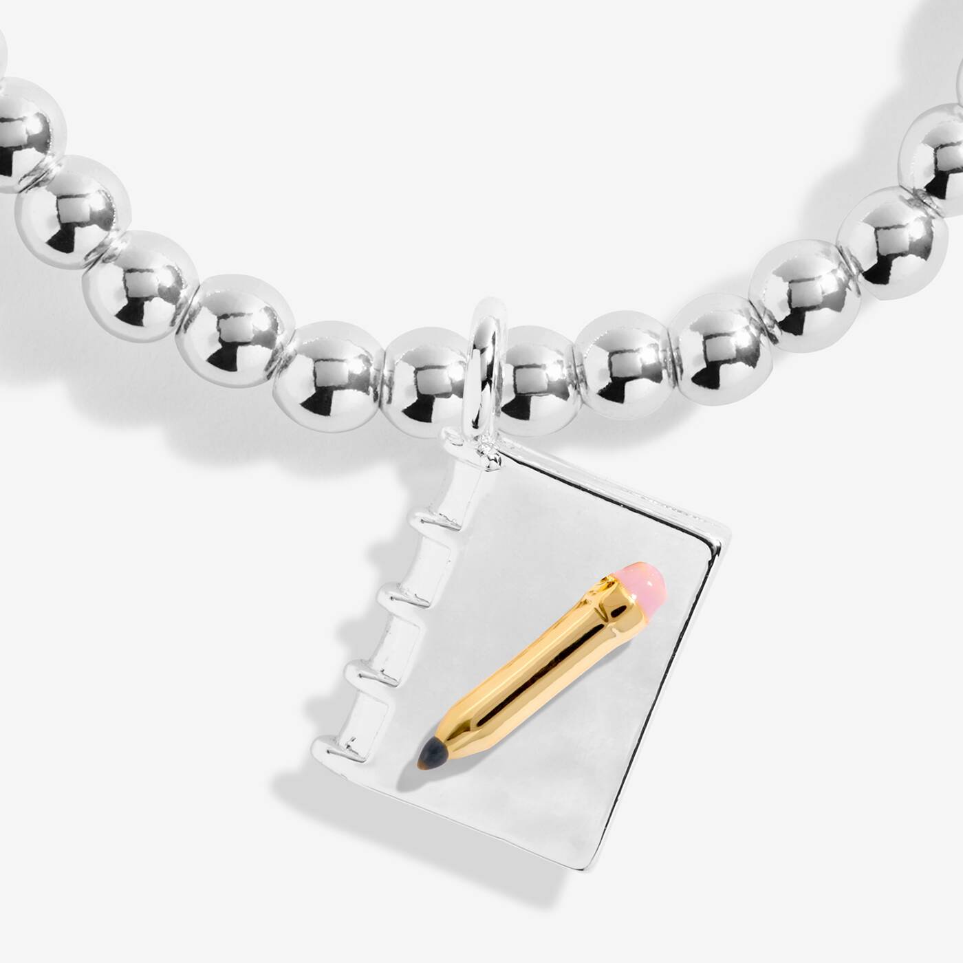 Joma Jewellery Kids' Confetti A Little You Are Off To School Silver Plated Bracelet