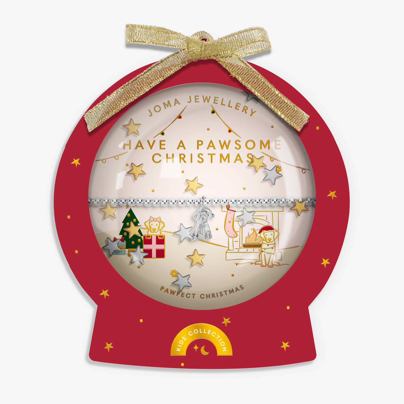 Joma Jewellery Kids' Snowglobe A Little Have A Pawsome Christmas Silver Plated Bracelet