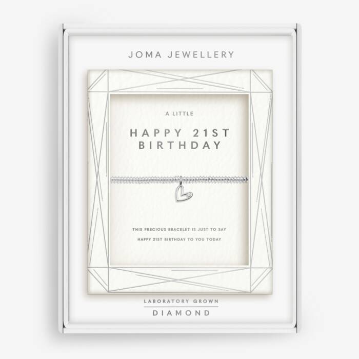 Joma Jewellery Laboratory Grown Diamond A Little Happy 21st Birthday Silver Plated Bracelet