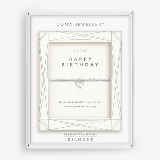 Joma Jewellery Laboratory Grown Diamond A Little Happy Birthday Silver Plated Bracelet