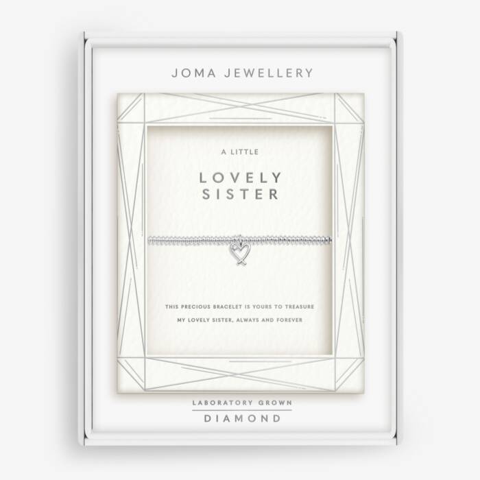 Joma Jewellery Laboratory Grown Diamond A Little Lovely Sister Silver Plated Bracelet