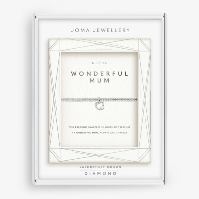 Joma Jewellery Laboratory Grown Diamond A Little Wonderful Mum Silver Plated Bracelet