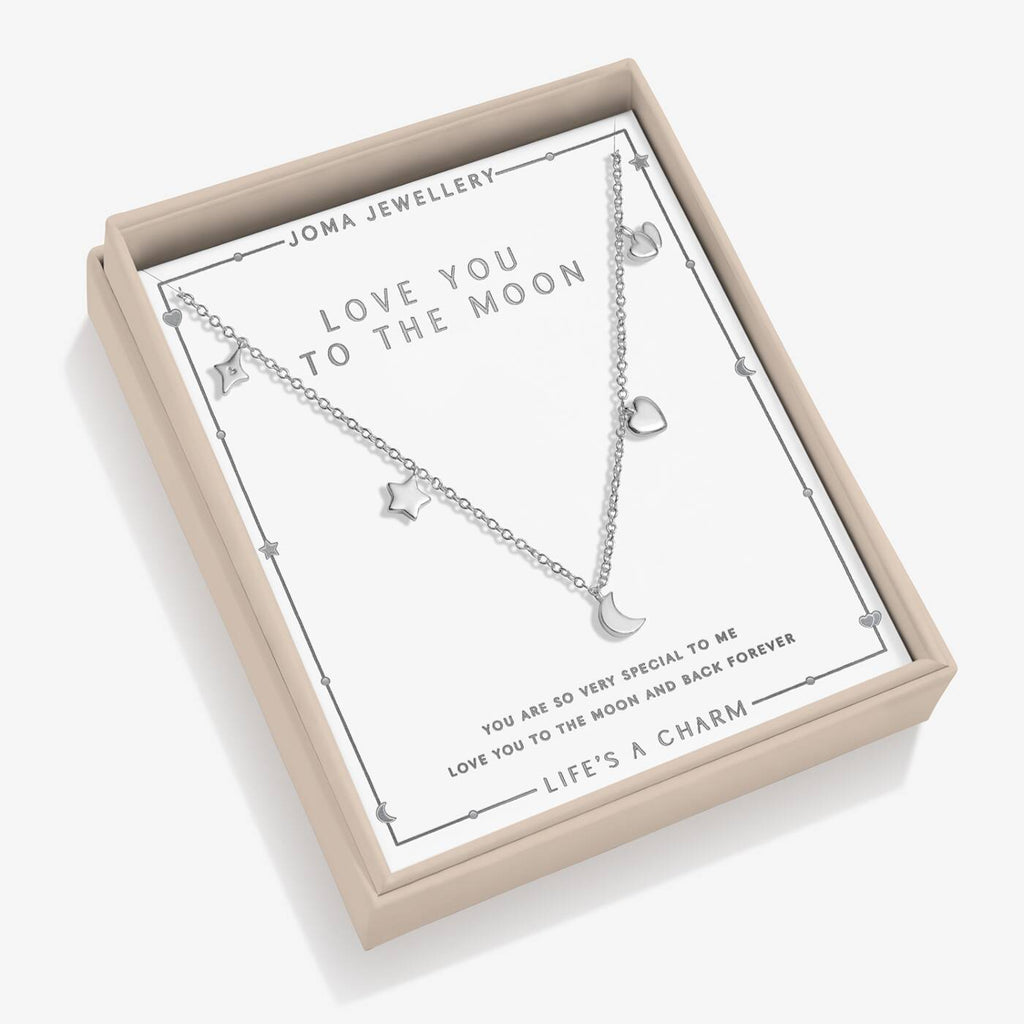 Joma Jewellery Life's A Charm Love You To The Moon And Back Silver Plated Necklace