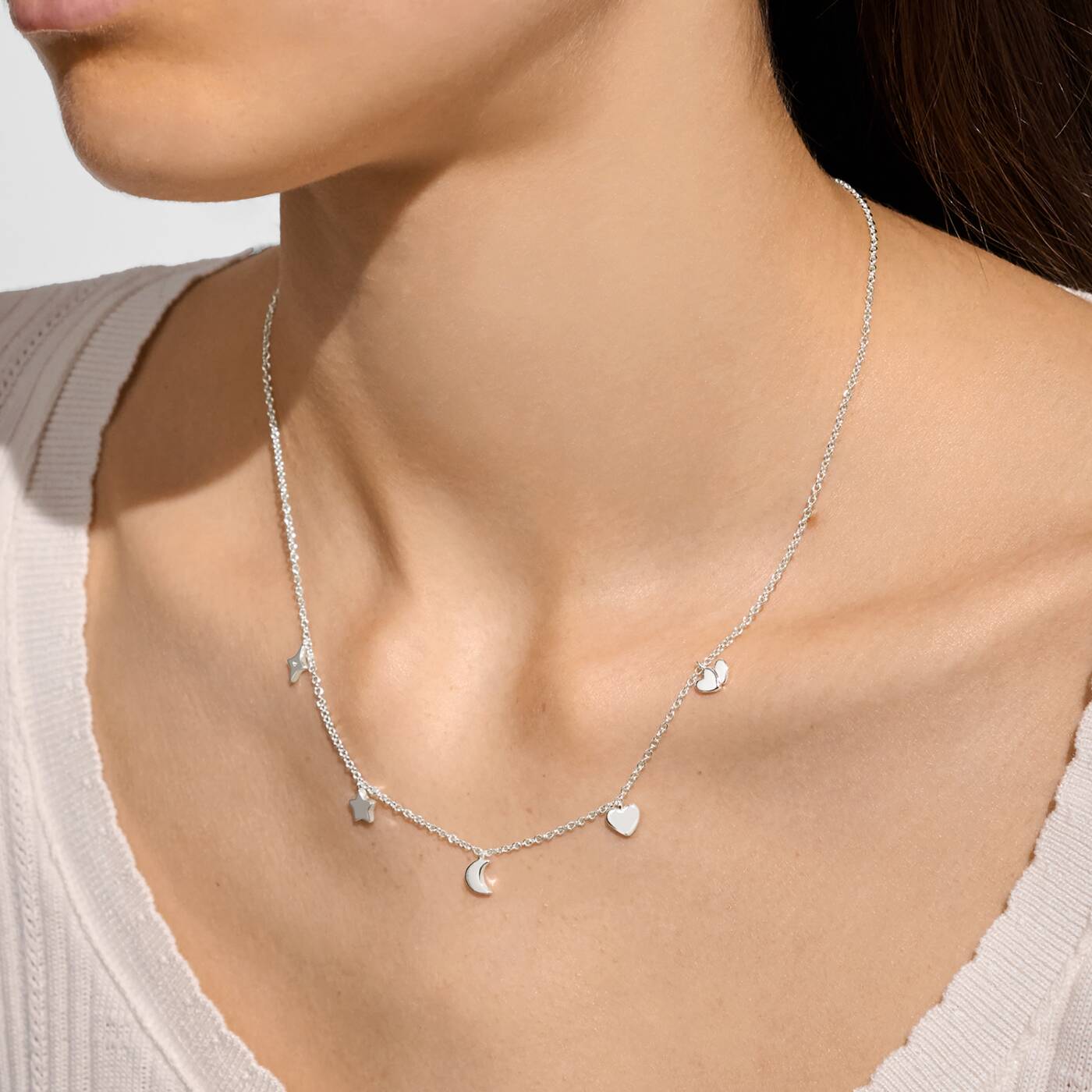 Joma Jewellery Life's A Charm Love You To The Moon And Back Silver Plated Necklace