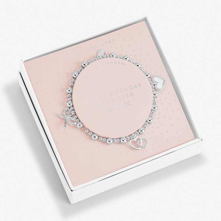 Joma Jewellery Lifes A Charm Happy Birthday Daughter Silver Charm Bracelet