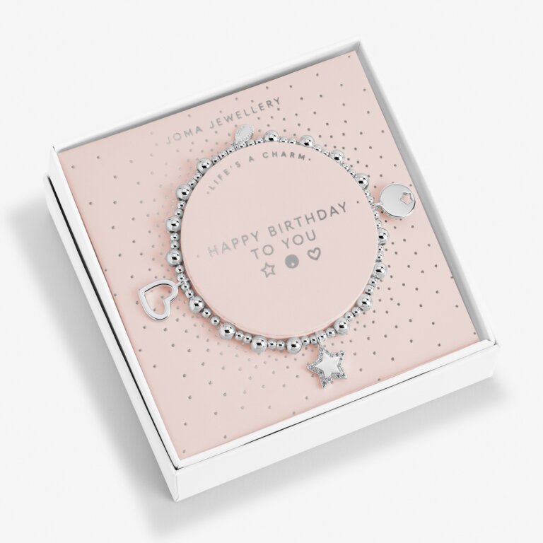 Joma Jewellery Lifes A Charm Happy Birthday To You Silver Charm Bracelet
