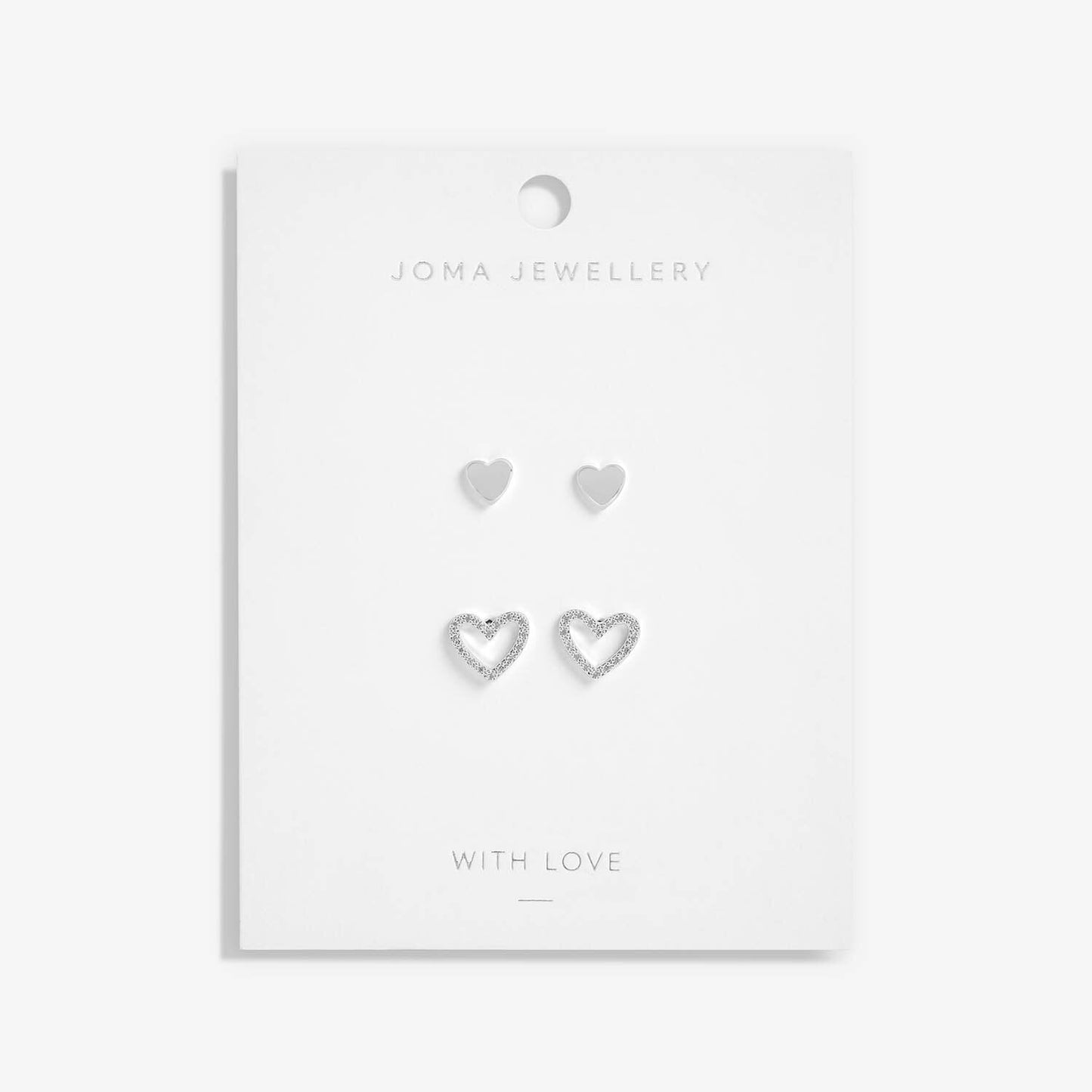 Joma Jewellery Lila Heart Earring Duo Silver Set Of 2 Earrings