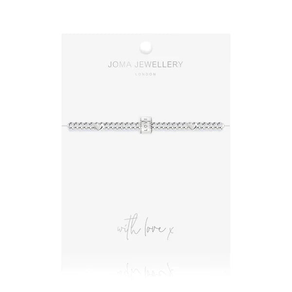 Joma Jewellery Lila Heart Two Strand Bracelet Adjoined by Bobble Bead Love Life Charm Heart Beads