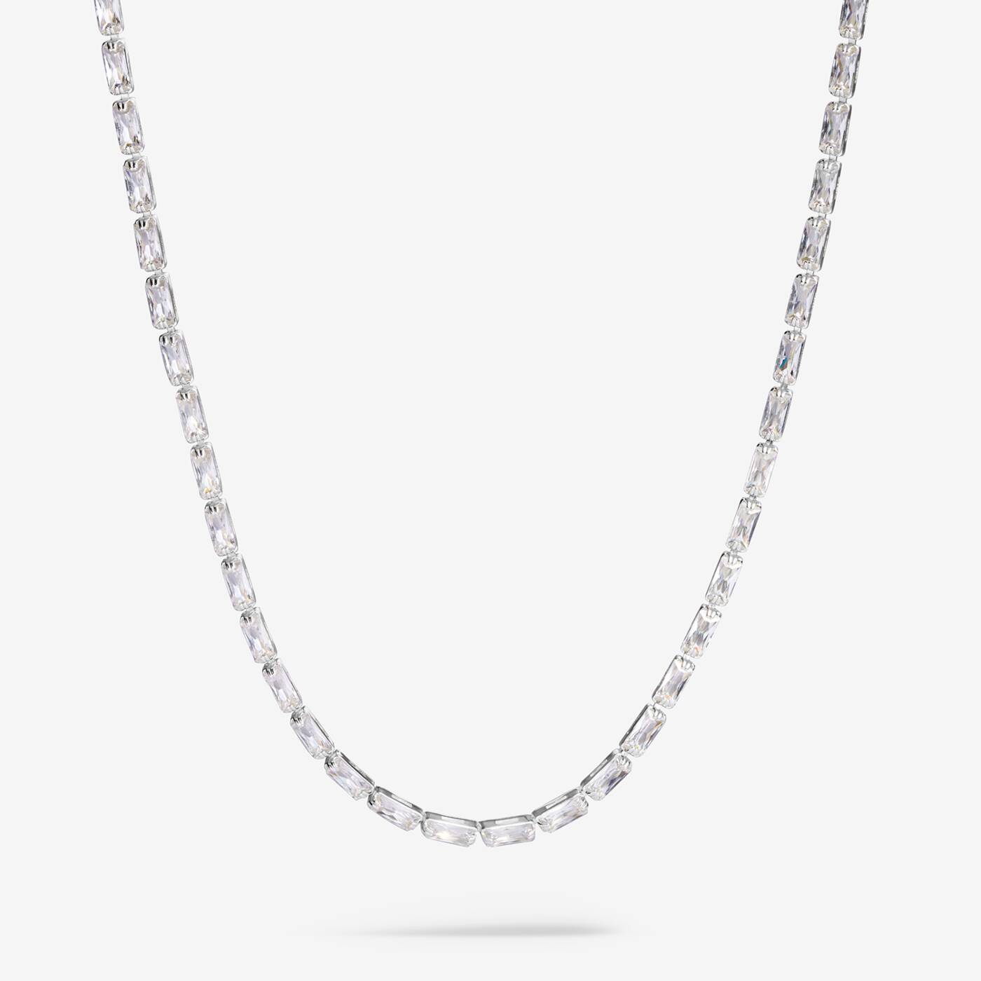 Joma Jewellery Loved By You Baguette Tennis Silver Plated Necklace