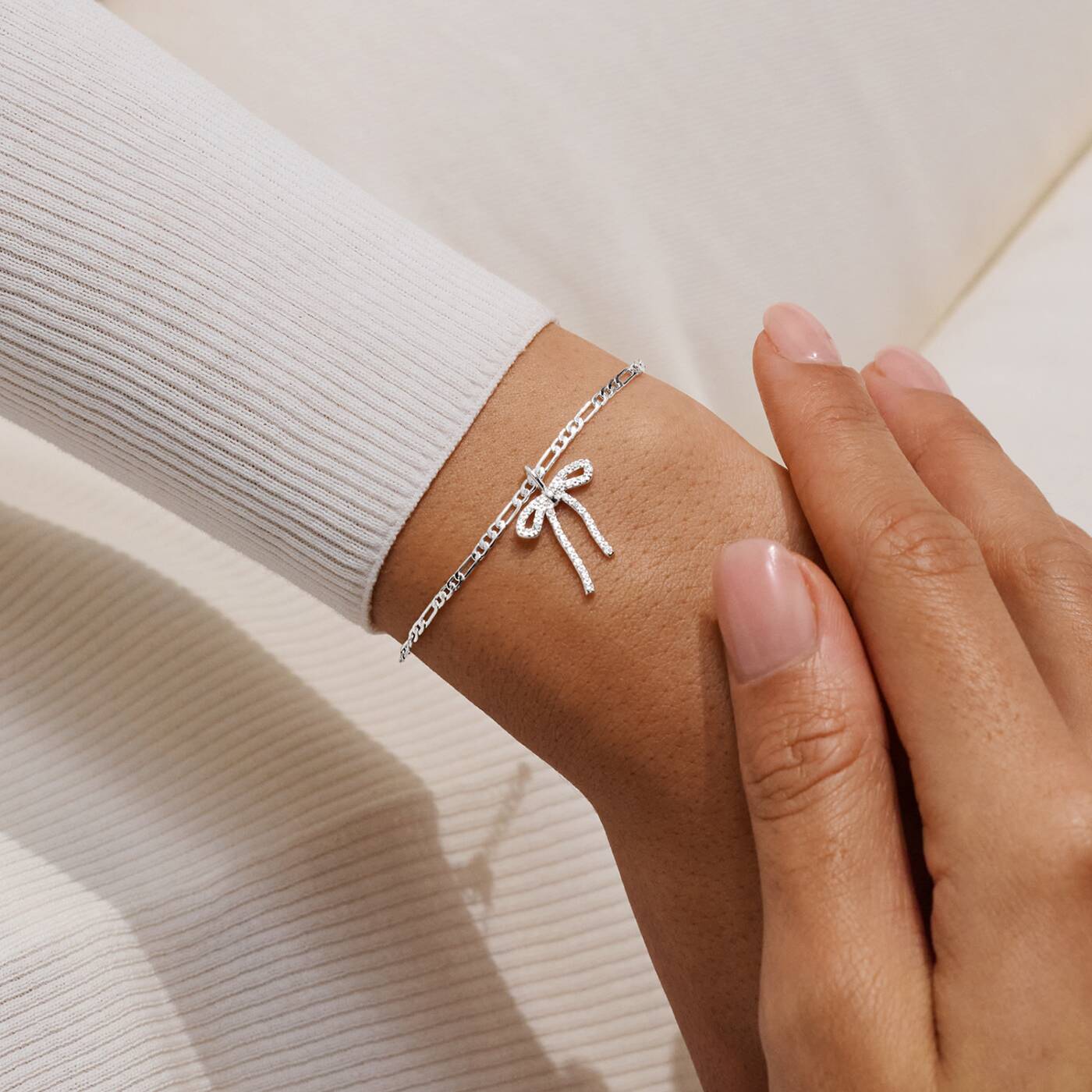 Joma Jewellery Loved By You Bow Silver Plated Bracelet