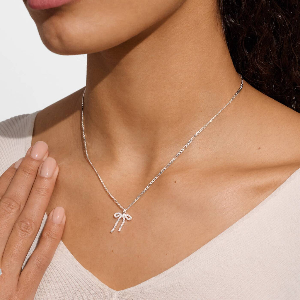 Joma Jewellery Loved By You Bow Silver Plated Necklace