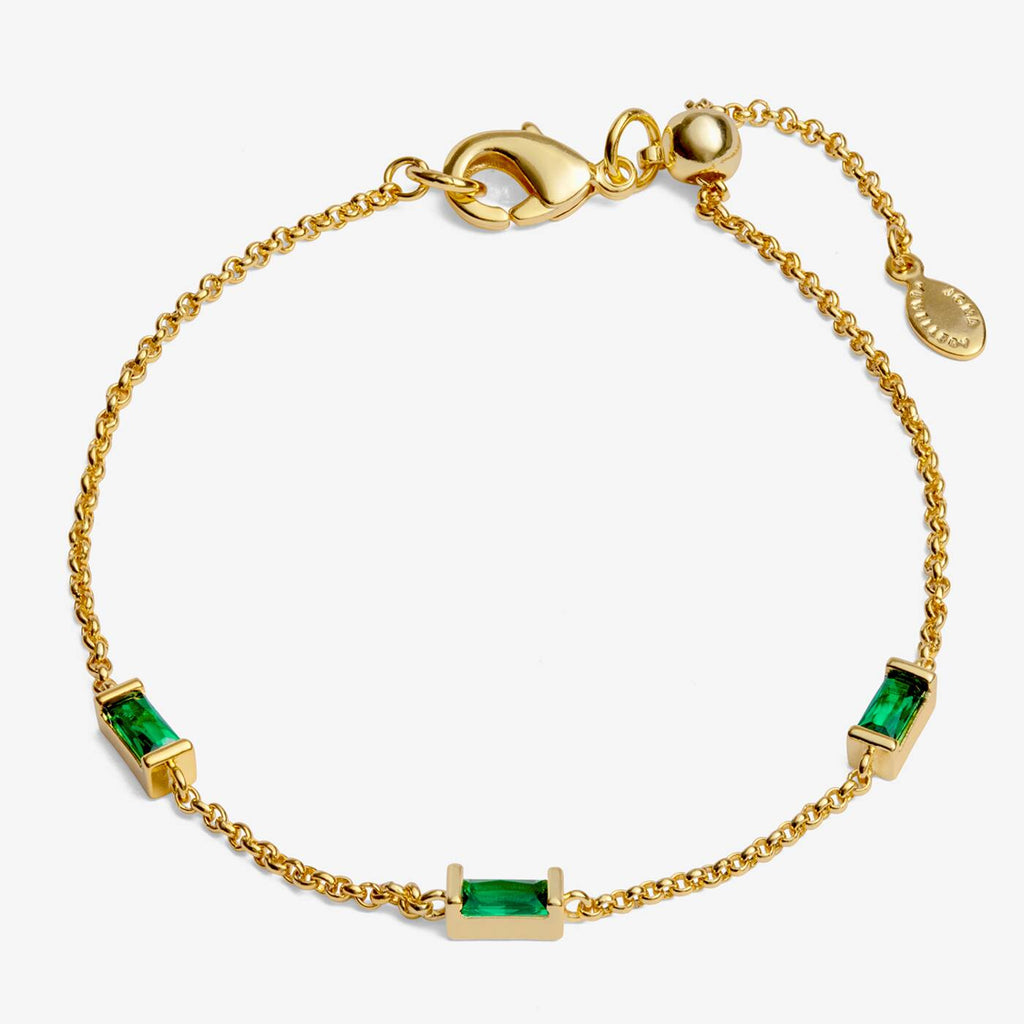 Joma Jewellery Loved By You Green CZ Gold Plated Bracelet