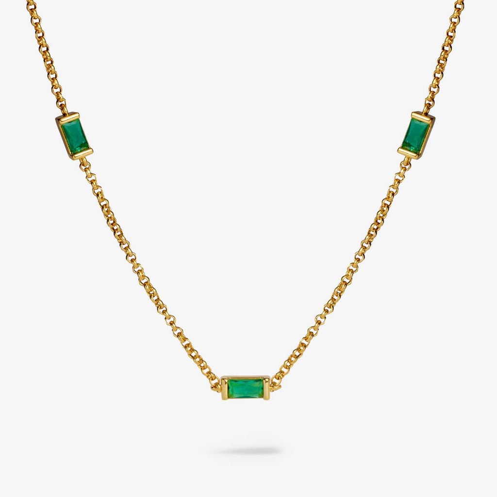 Joma Jewellery Loved By You Green CZ Gold Plated Necklace