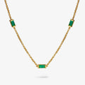 Joma Jewellery Loved By You Green CZ Gold Plated Necklace