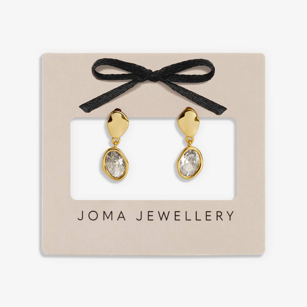 Joma Jewellery Loved By You Molten Gold Plated Drop Stud Earrings