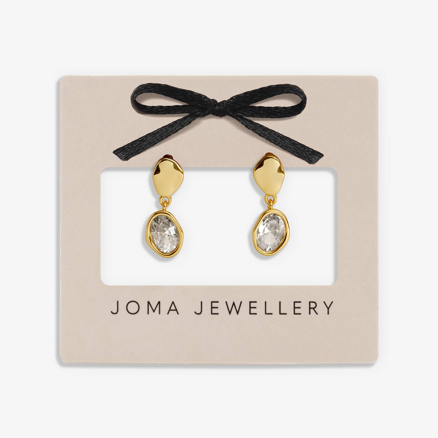 Joma Jewellery Loved By You Molten Gold Plated Drop Stud Earrings