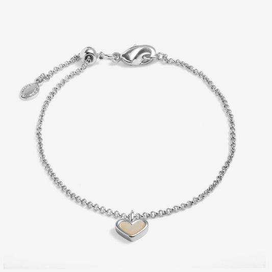 Joma Jewellery Loved By You Mother Of Pearl Heart Silver Plated Bracelet