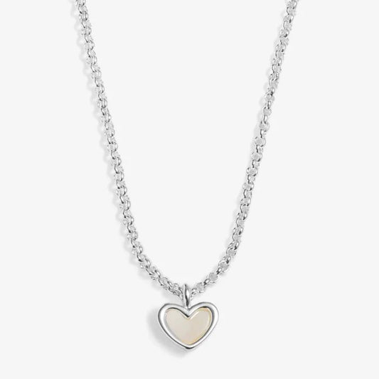 Joma Jewellery Loved By You Mother Of Pearl Heart Silver Plated Necklace