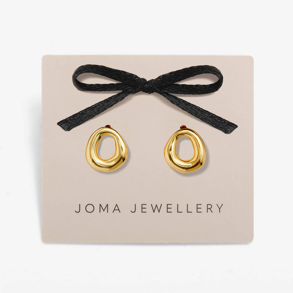 Joma Jewellery Loved By You Organic Gold Plated Stud Earrings