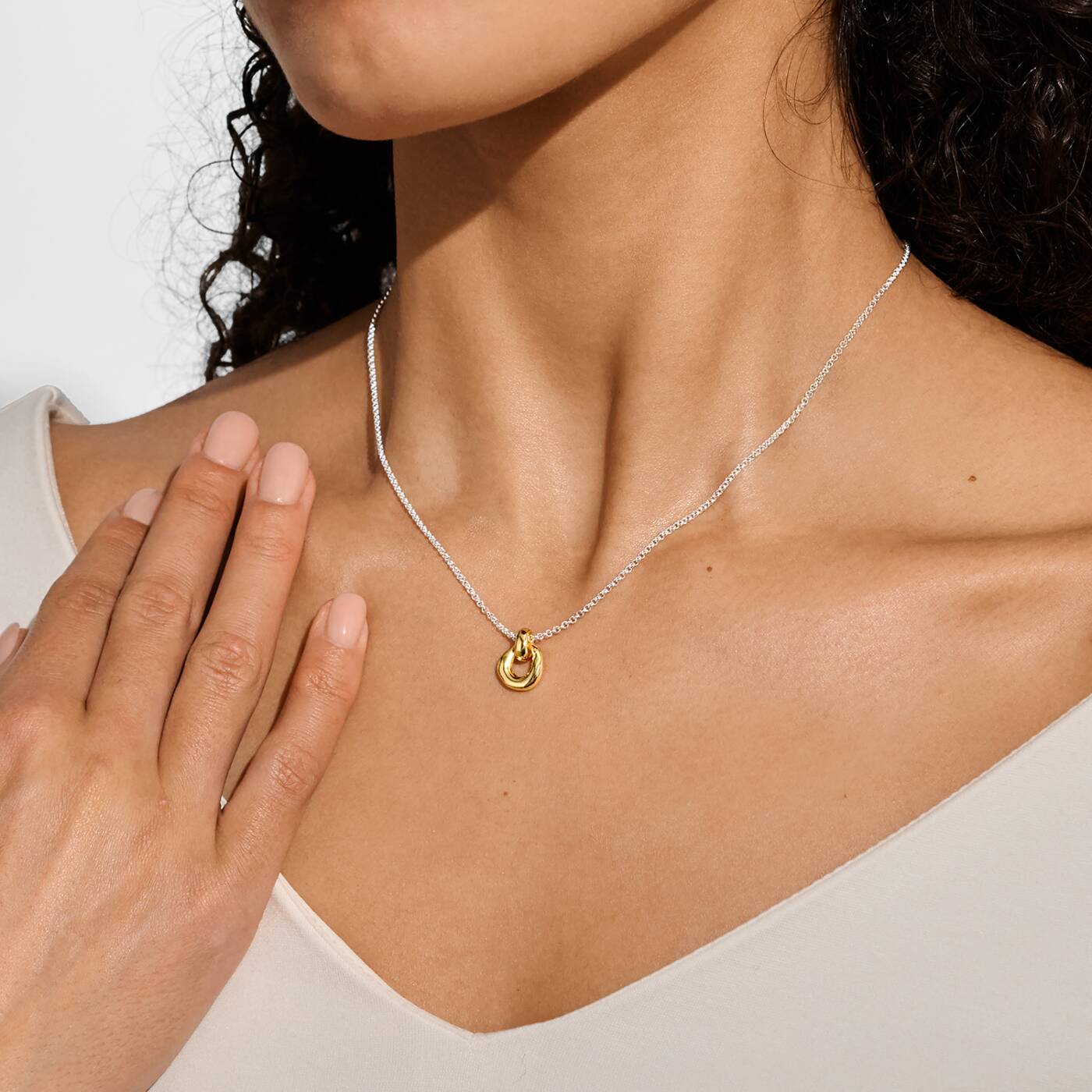 Joma Jewellery Loved By You Organic Link Silver & Gold Plated Necklace