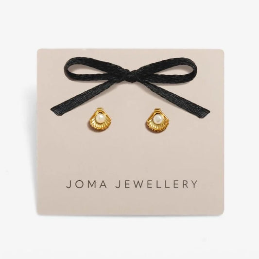 Joma Jewellery Loved By You Pearl Shell Gold Plated Stud Earrings