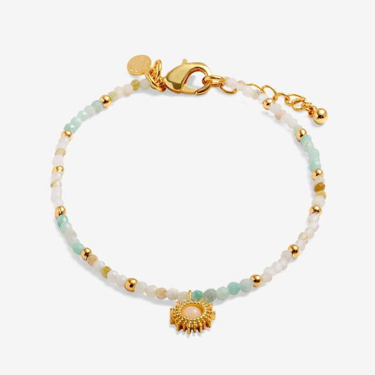 Joma Jewellery Loved By You Rock Crystal Sun Gold Plated Bracelet