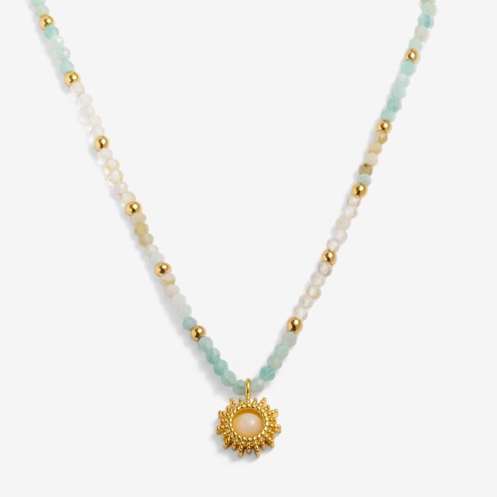 Joma Jewellery Loved By You Rock Crystal Sun Gold Plated Necklace