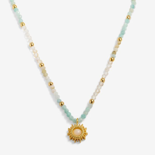 Joma Jewellery Loved By You Rock Crystal Sun Gold Plated Necklace