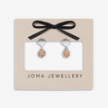 Joma Jewellery Loved By You Sunstone Shell Silver Plated Stud Earrings