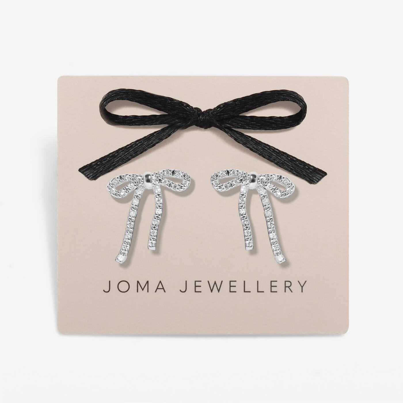 Joma Jewellery Loved By You Bow Silver Plated Stud Earrings