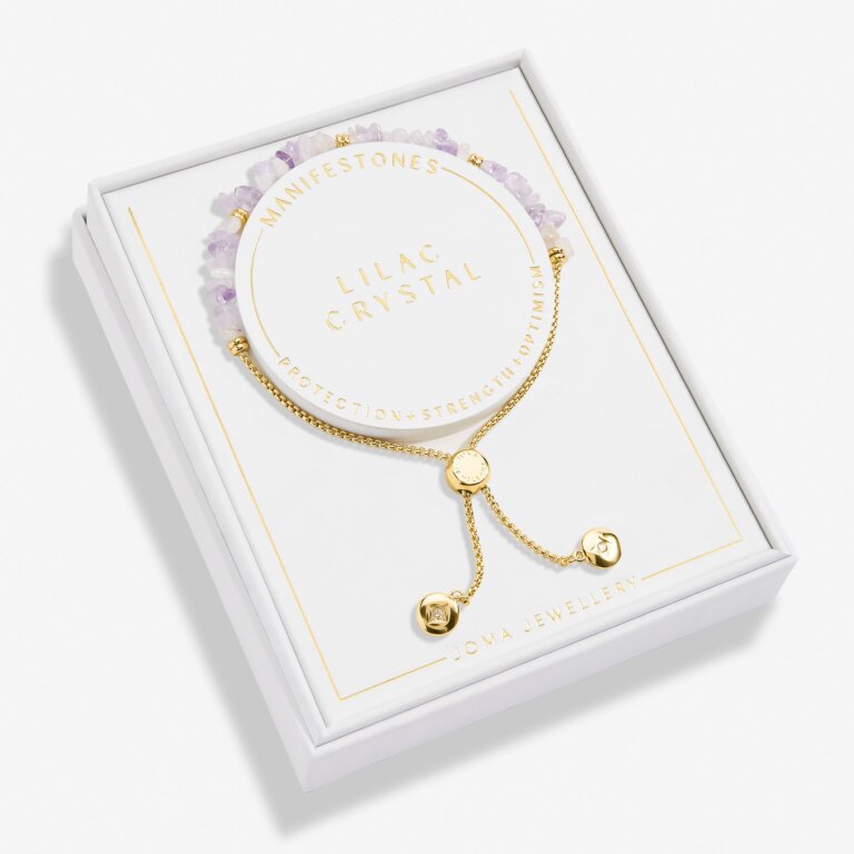 Joma Jewellery Manifestones Lilac Crystal Gold Plated Bracelet