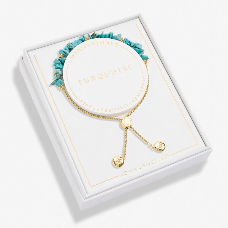 Joma Jewellery Manifestones Turquoise Gold Plated Bracelet