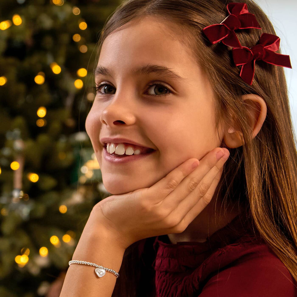 Joma Jewellery Merry And Bright Gift Set Merry Christmas Granddaughter Silver Plated Bracelet & Set Of 2 Hairclips