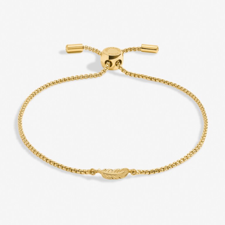 Joma Jewellery Mini Charms Feather Gold Plated Bracelet