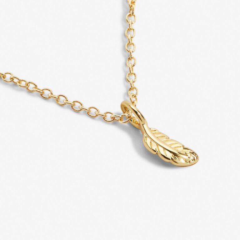 Joma Jewellery Mini Charms Feather Gold Plated Necklace