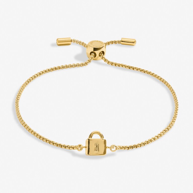 Joma Jewellery Mini Charms Lock Gold Plated Bracelet