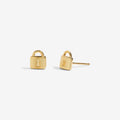 Joma Jewellery Mini Charms Lock Gold Plated Earrings