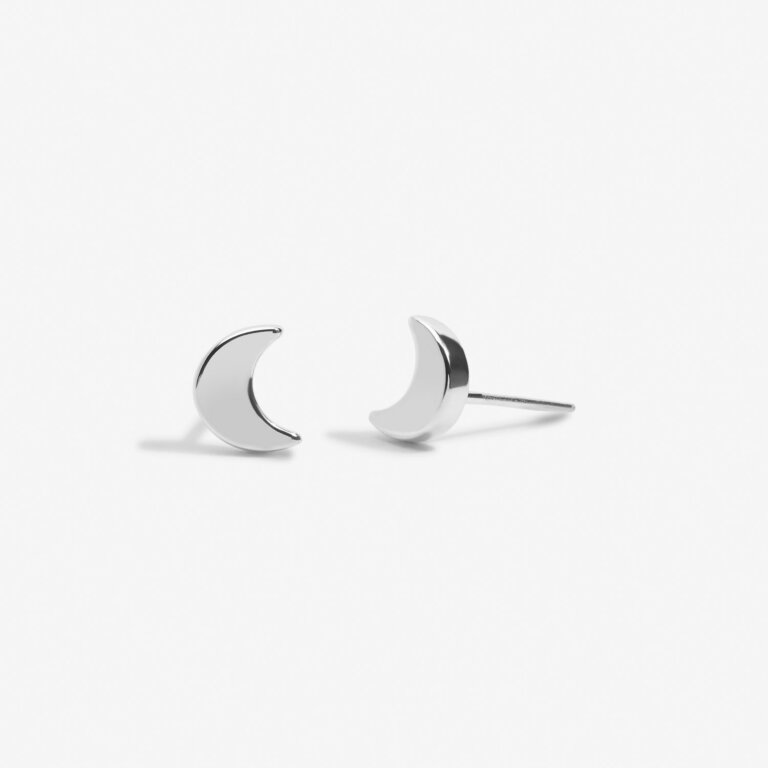 Joma Jewellery Mini Charms Moon Silver Plated Earrings