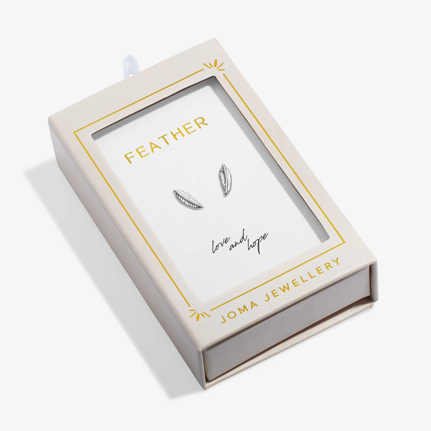 Joma Jewellery Moments To Shine Feather Silver Plated Stud Earrings