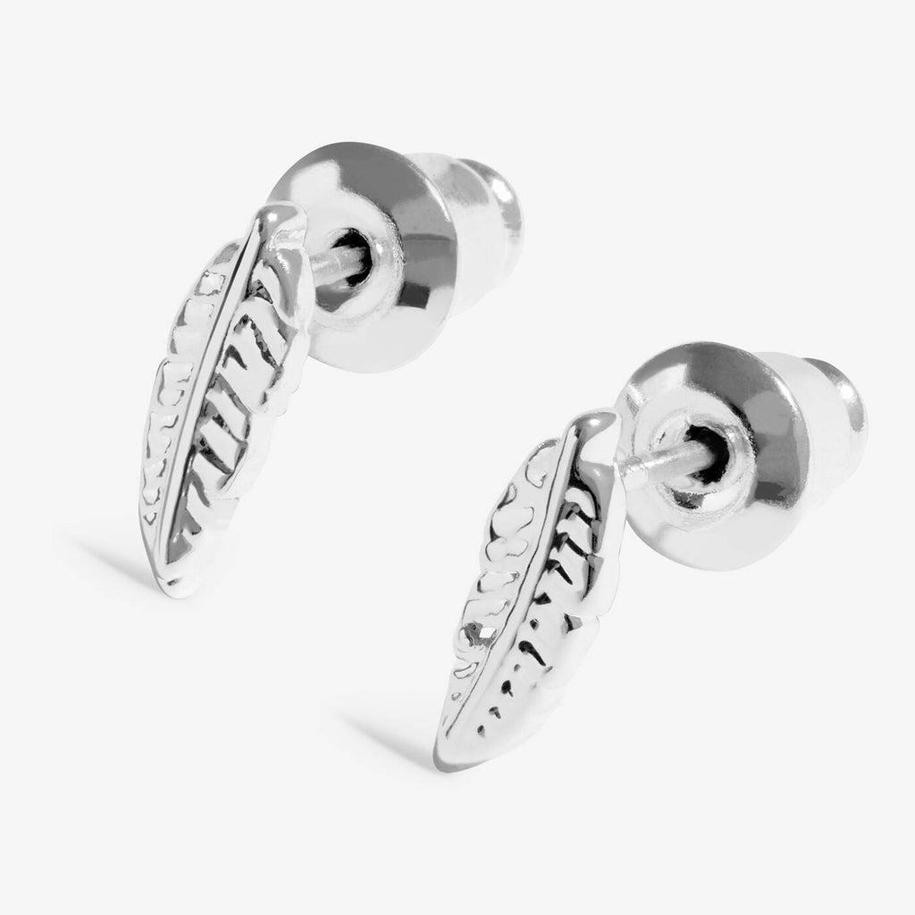Joma Jewellery Moments To Shine Feather Silver Plated Stud Earrings