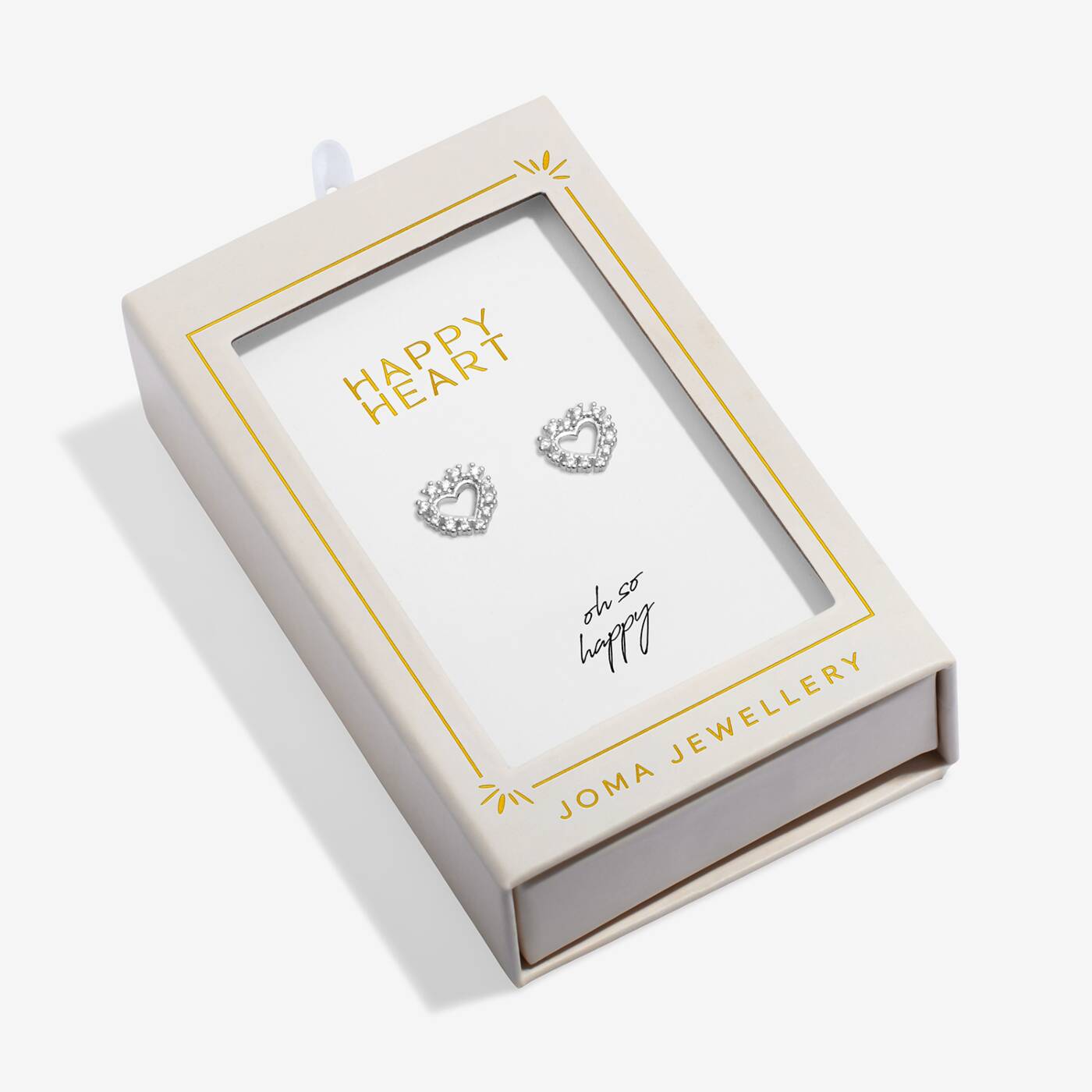Joma Jewellery Moments To Shine Happy Heart Silver Plated Stud Earrings