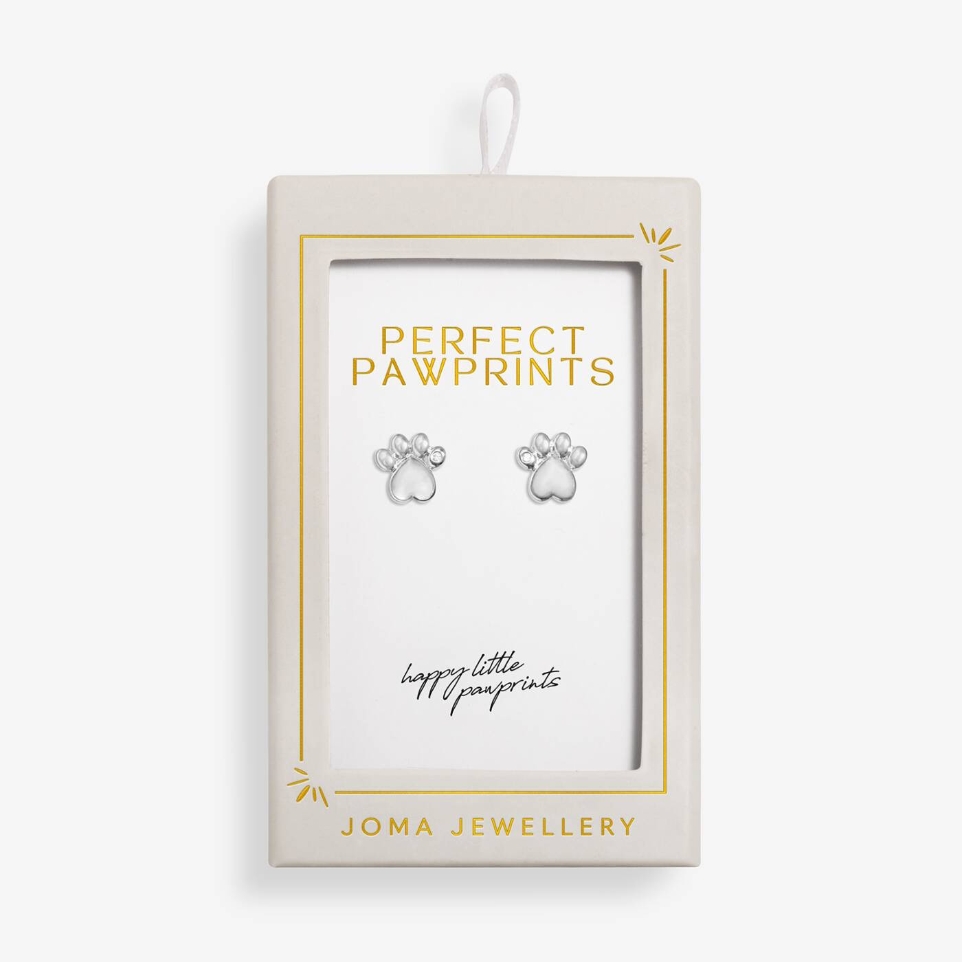 Joma Jewellery Moments To Shine Perfect Paw Print Silver Plated Stud Earrings