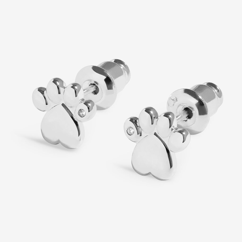 Joma Jewellery Moments To Shine Perfect Paw Print Silver Plated Stud Earrings