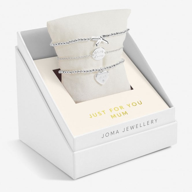 Joma Jewellery Mother's Day Celebrate You Gift Box Just For You Mum Silver Plated Set Of 3 Bracelets