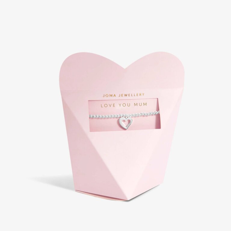 Joma Jewellery Mother's Day From The Heart Gift Box Love You Mum Silver Plated Bracelet