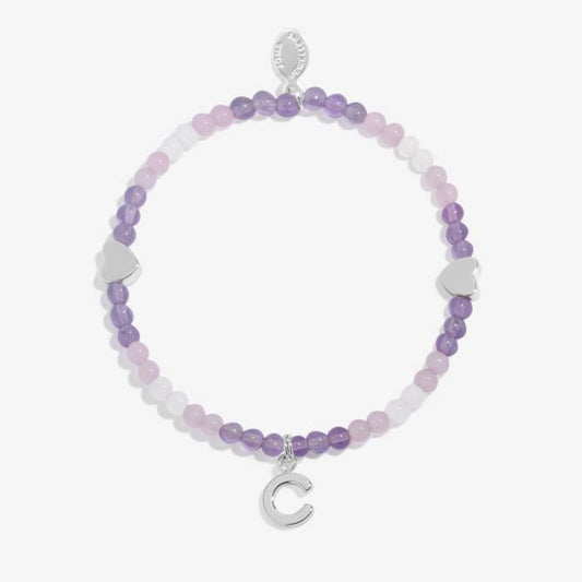 Joma Jewellery My Alphabet C Pink, Lilac & Silver Plated Children's Bracelet