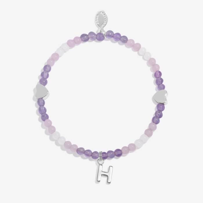 Joma Jewellery My Alphabet H Pink, Lilac & Silver Plated Children's Bracelet